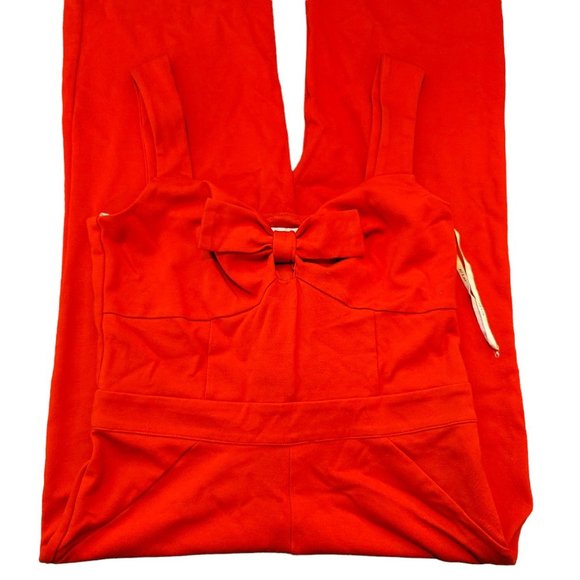 Ali & Jay Red Jumpsuit Bow Front Sleeveless Cropped Womans Size M VR614 - Picture 1 of 14